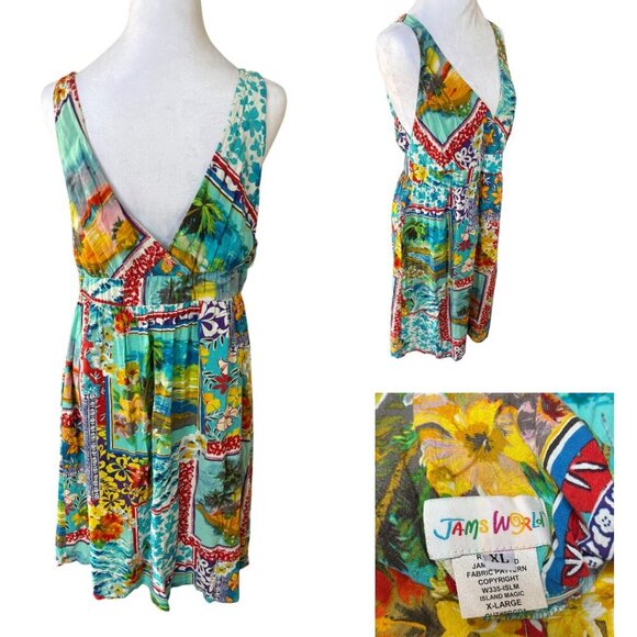 VINTAGE JAM'S WORLD RARE ISLAND MAGIC GRAPHIC DRESS L/XL - Picture 4 of 4
